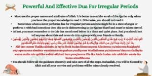 Powerful And Effective Dua For Irregular Periods