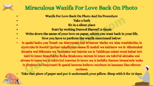 Miraculous Wazifa For Love Back On Photo