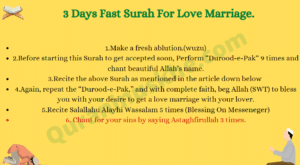 3 Days Fast Surah For Love Marriage