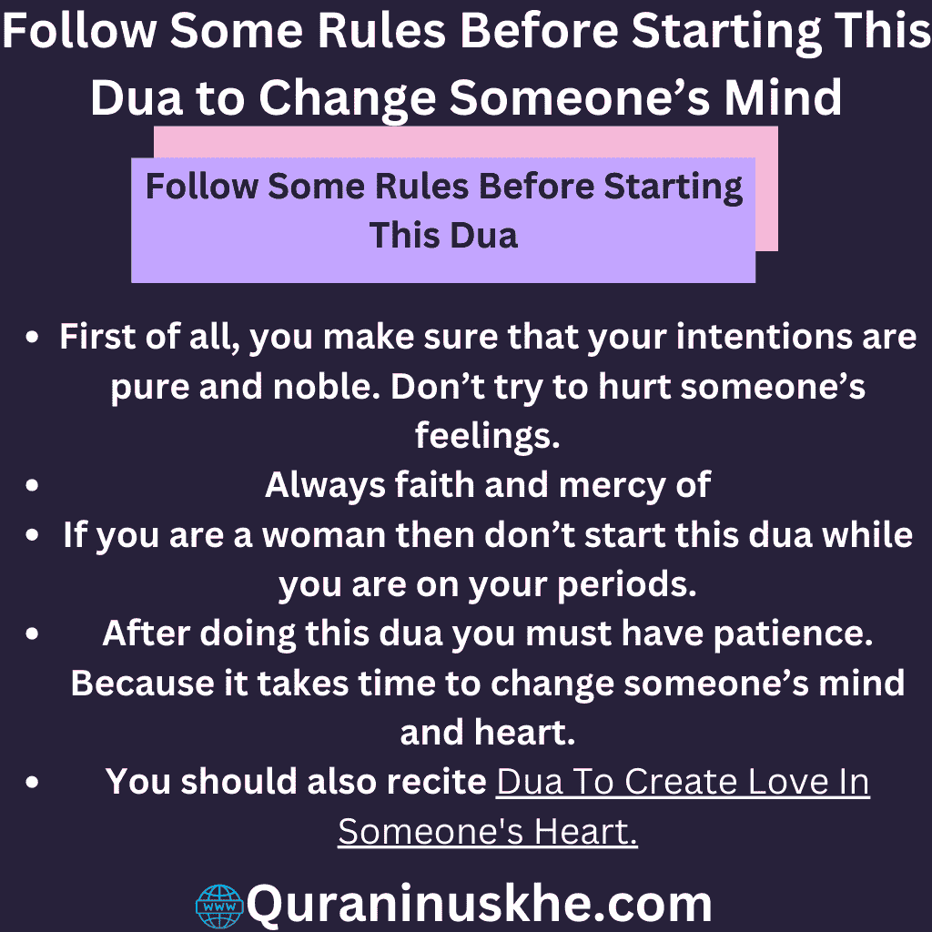 Follow Some Rules Before Starting This Dua to Change Someone’s Mind