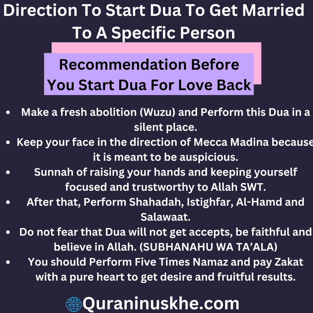 Direction To Start Dua To Get Married To A Specific Person