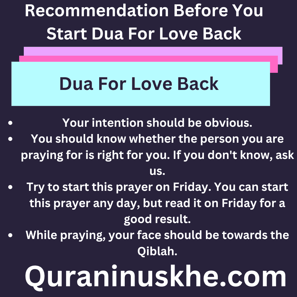 Recommendation Before You Start Dua For Love Back 