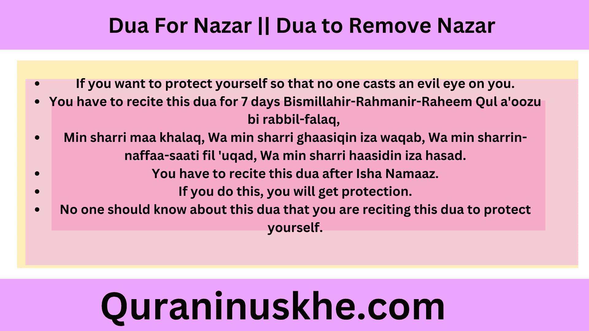 Dua For Nazar